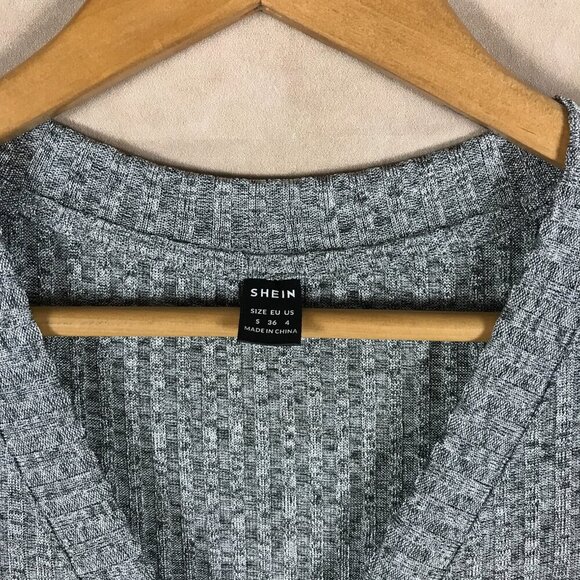 Gray Button-Front Midi Dress NEW Size Small (4) - Picture 6 of 10